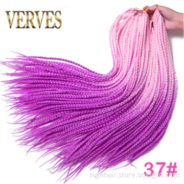 10 piece 22 Roots/pcs Ombre Synthetic Braiding Hair extension Heat Fiber Bulk pink,black Crochet braids 24 inch box braid